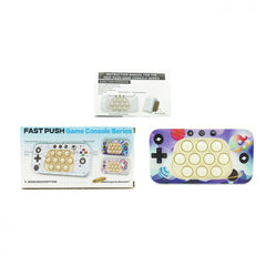 Jucarie interactiva tip consola pentru copii Kaveny, speed push whack-a-mole, joc de viteza pop it, material ABS/silicon, cu nivele, sunete si lumini, 15.5 x 7.6 x 5.3 cm, model spatiu, multicolor