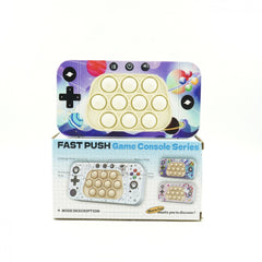 Jucarie interactiva tip consola pentru copii Kaveny, speed push whack-a-mole, joc de viteza pop it, material ABS/silicon, cu nivele, sunete si lumini, 15.5 x 7.6 x 5.3 cm, model spatiu, multicolor