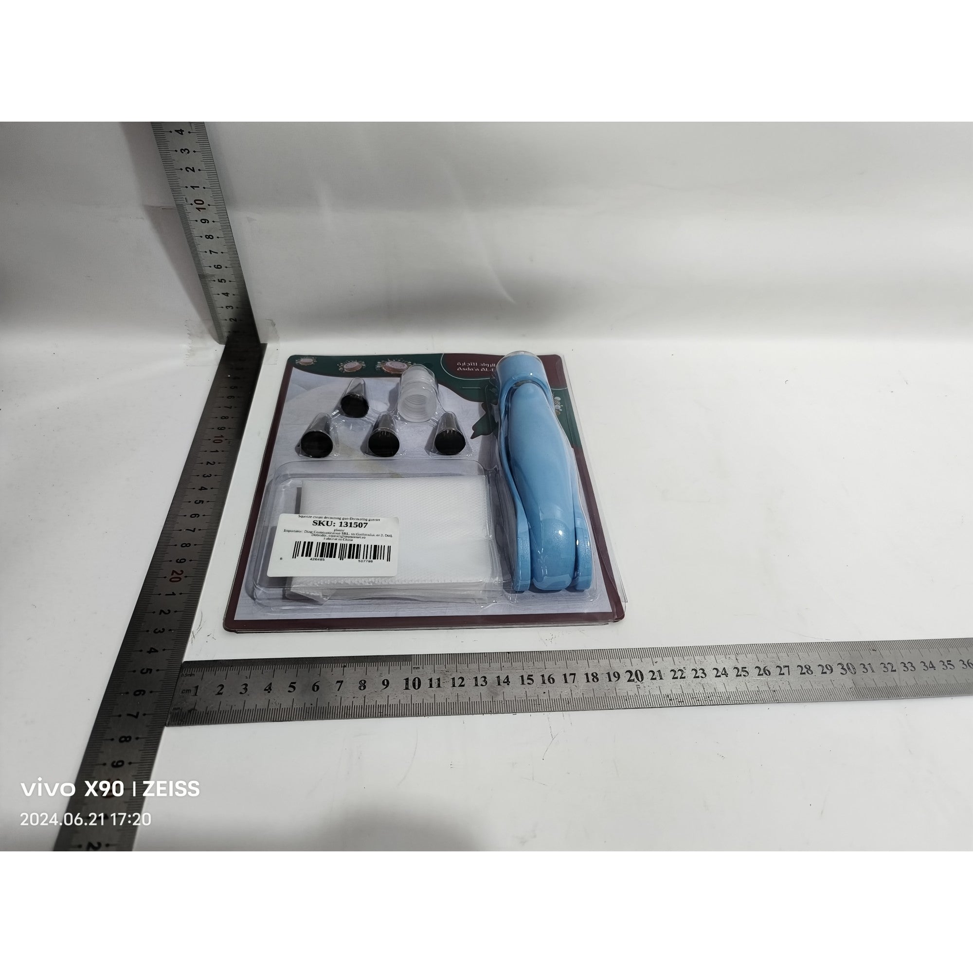 Set Accesorii Decorare Prajituri si Torturi, Kadeny, 5 Capete pentru Modele, 21.7x18.8 cm, Ustensila Manuala pentru Ornare, Albastru