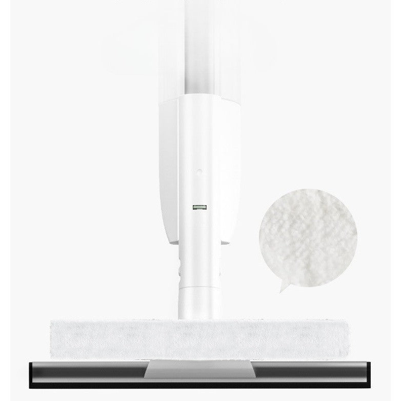 Stergator de Geamuri Kaveny, cu Doua Fete, Tija Telescopica, cu Recipient de Lichid, Laveta din Microfibra, Racleta Silicon, 120 cm, Alb