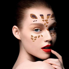 Sticker Temporar pentru Fata, Kaveny, pentru Machiaj, Face Art, Halloween, Teatru, Model Girafa, Galben