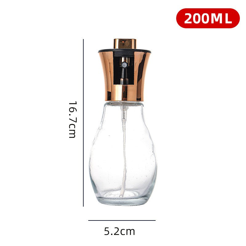 Sticla de ulei cu Pulverizator, Kadeny, Sticla pentru Lichide de Bucatarie, Otet, Sos, 16.7 x 5.2 cm, Volum 200 ml, Roz Gold