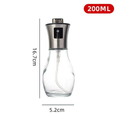 Sticla de ulei cu Pulverizator, Kadeny, Sticla pentru Lichide de Bucatarie, Otet, Sos, 16.7 x 5.2 cm, Volum 200 ml, Gri