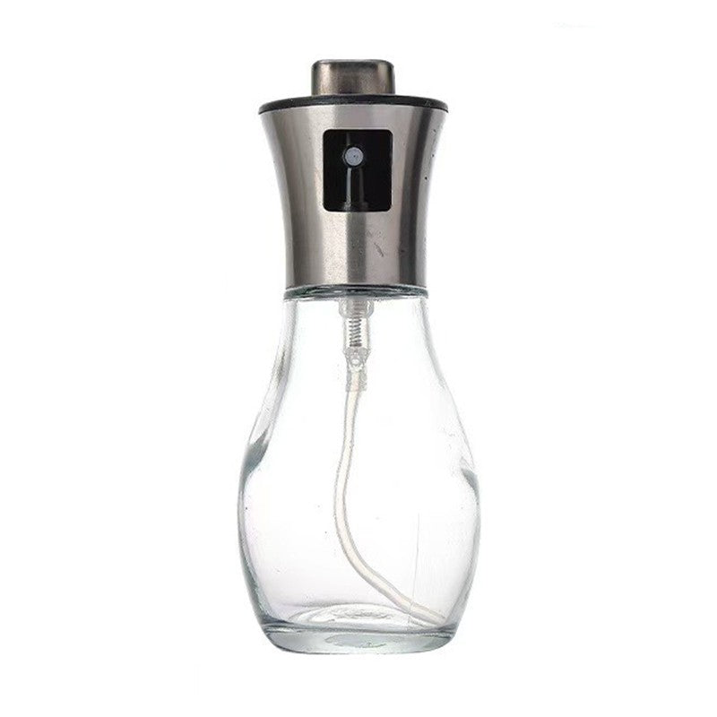 Sticla de ulei cu Pulverizator, Kadeny, Sticla pentru Lichide de Bucatarie, Otet, Sos, 16.7 x 5.2 cm, Volum 200 ml, Gri