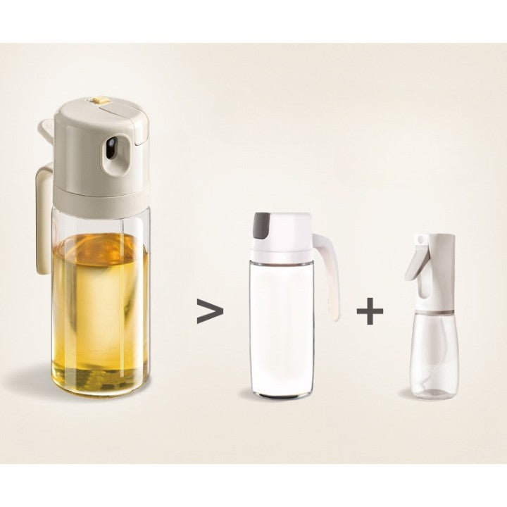 Dispenser pentru Ulei, Kadeny, prin Curgere si Pulverizare, Deschidere si Inchidere Automata a Rezervorul, 550mL, 11.4x7.8x22.8cm, Gri