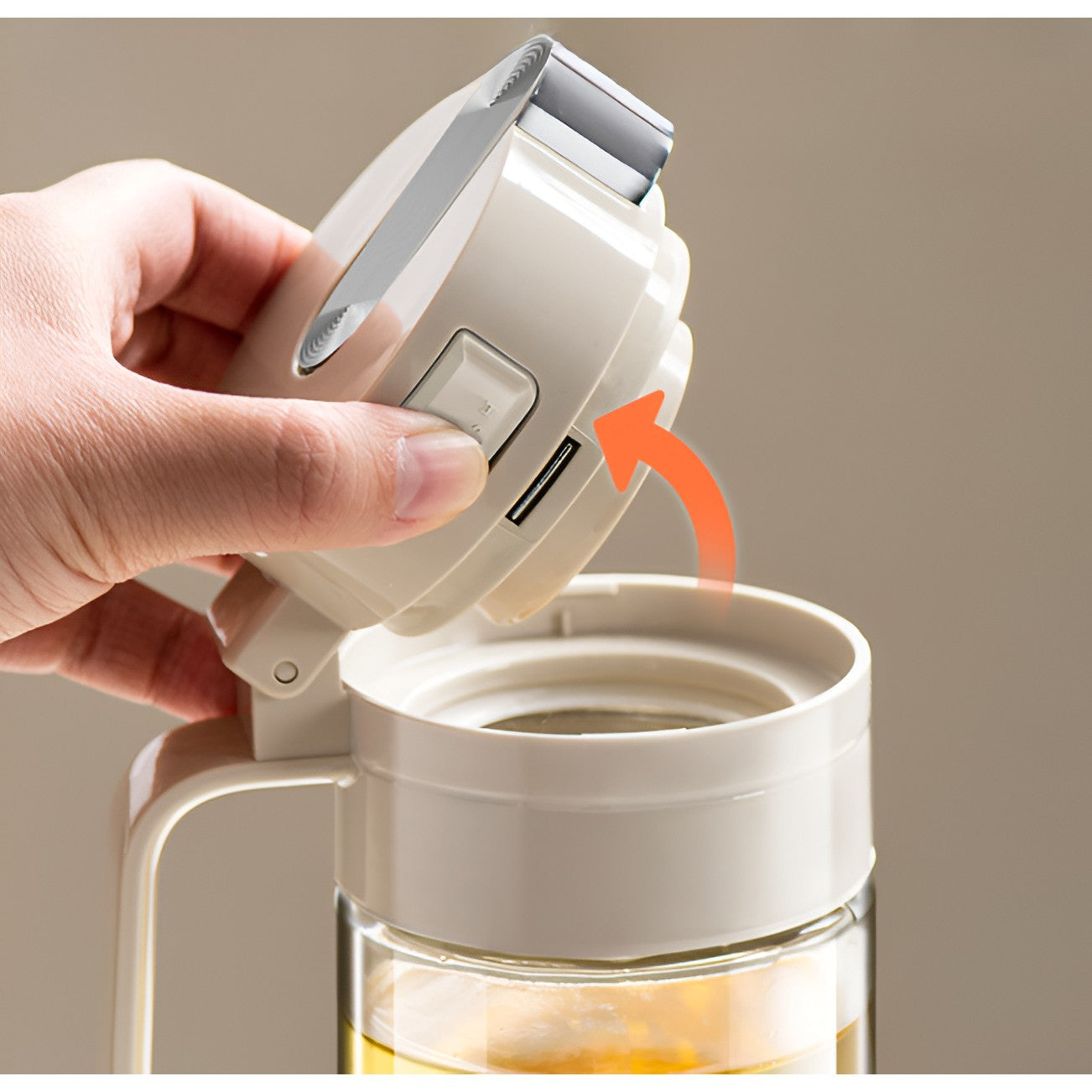 Dispenser pentru Ulei, Kadeny, Deschidere si Inchidere Automata a Rezervorul, cu Inductie Gravitationala, 550 ml, 12x7.6x20.5 cm, Alb