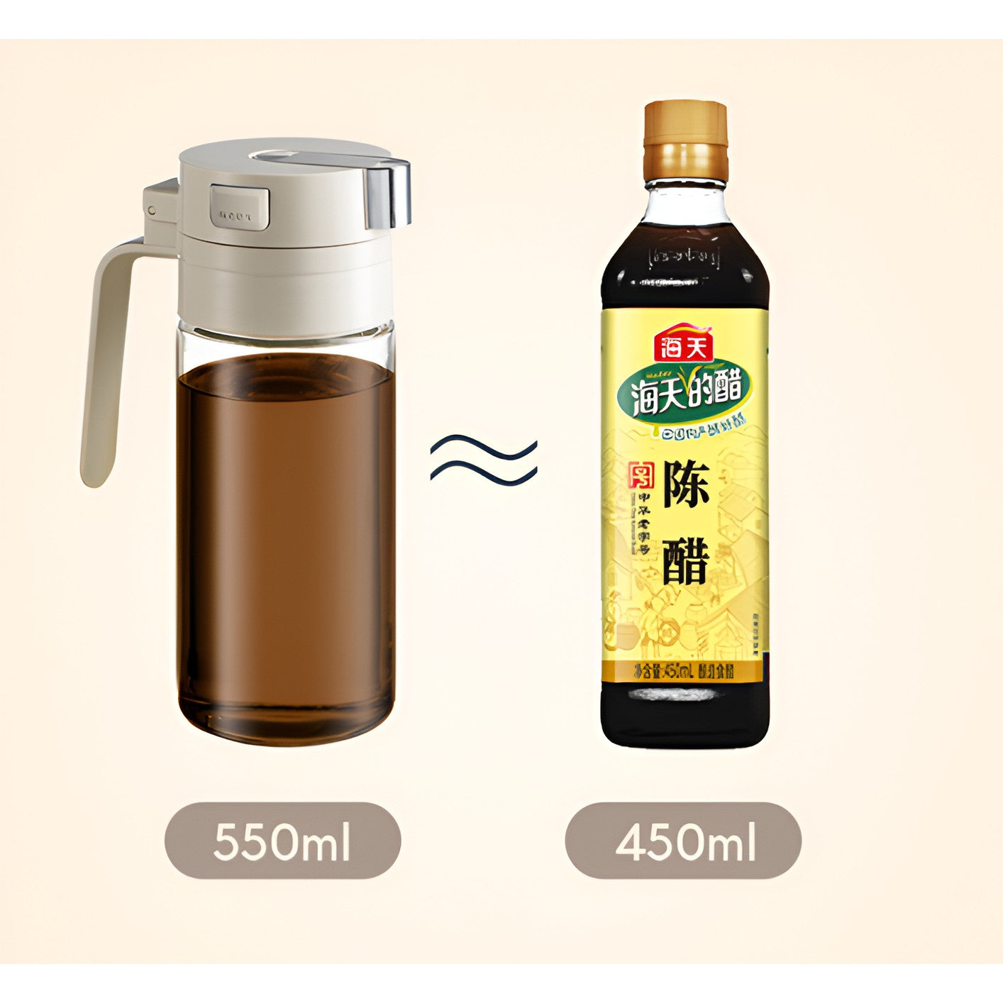 Dispenser pentru Ulei, Kadeny, Deschidere si Inchidere Automata a Rezervorul, cu Inductie Gravitationala, 550 ml, 12x7.6x20.5 cm, Alb