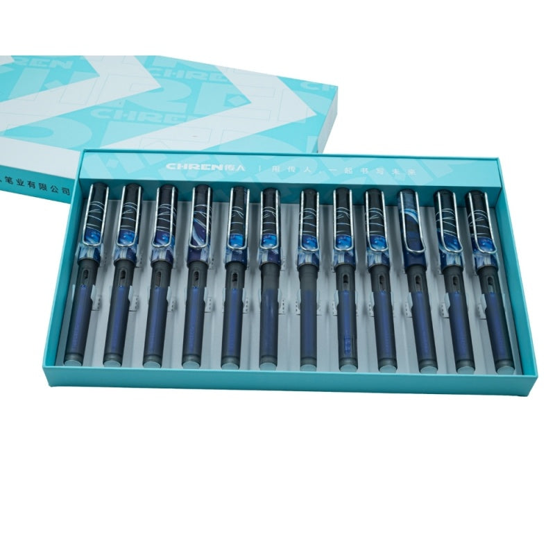 Stilou cerneala termosensibila CNX 821A, cu penita ascunsa, capac cu clips, corp albastru