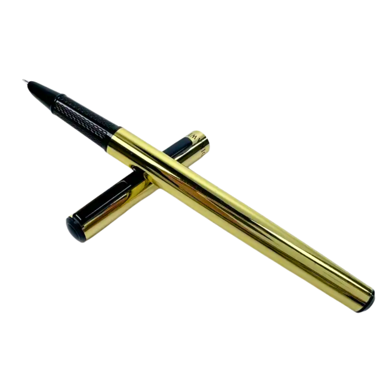 Stilou Cnx 8072, penita ascunsa, alimentare pompita, corp metalic auriu, clips negru