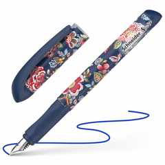 Stilou Schneider Voice STI172 / 160005, varf M, alimentare rezerve, corp plastic bleumarin flowers