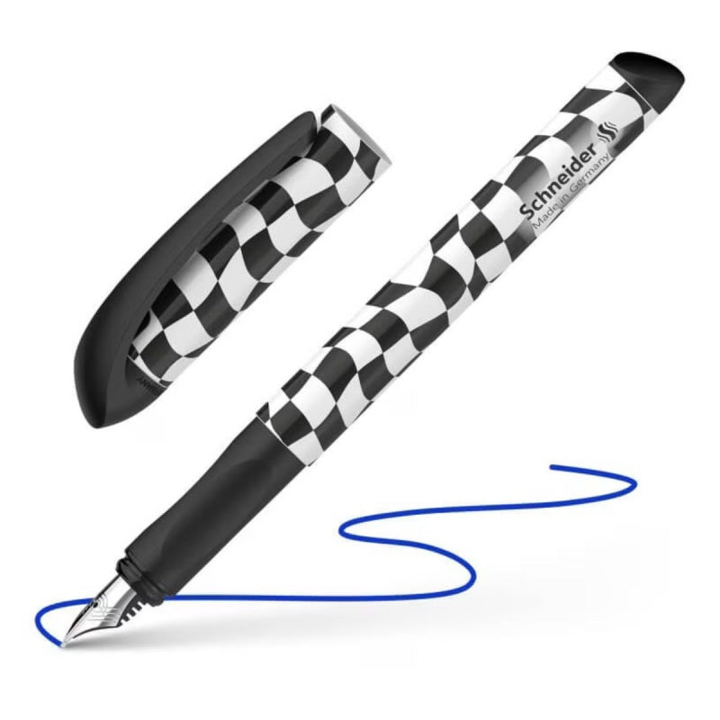 Stilou Schneider Voice STI184 / 160015 / 306642, varf M, alimentare rezerve, corp plastic patratele alb / negru