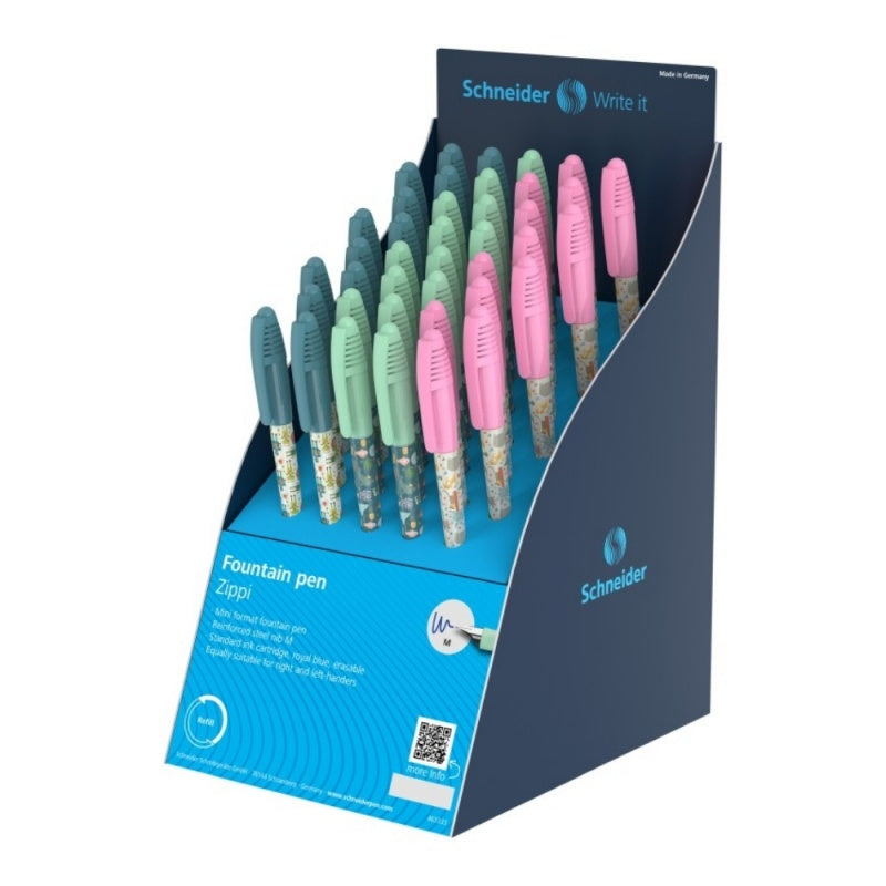 Stilou Schneider Zippi, Fanny Safari 168920 / 306742 / STI182, penita iridium M, alimentare rezerve, grip ergonomic, roz