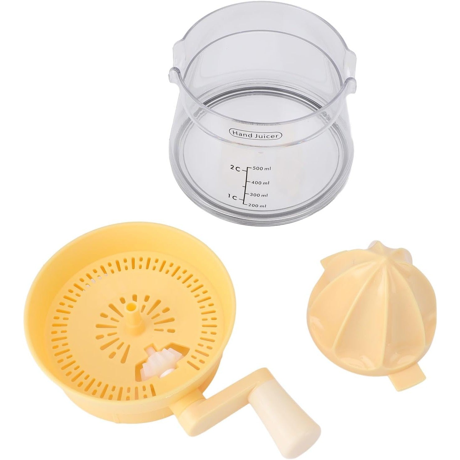 Storcator de Citrice Manual, Kadeny, Rezistente, Usor de Folosit si Depozitat, Durabil, Calitativ, 16.5x13cm, Transparent/ Galben