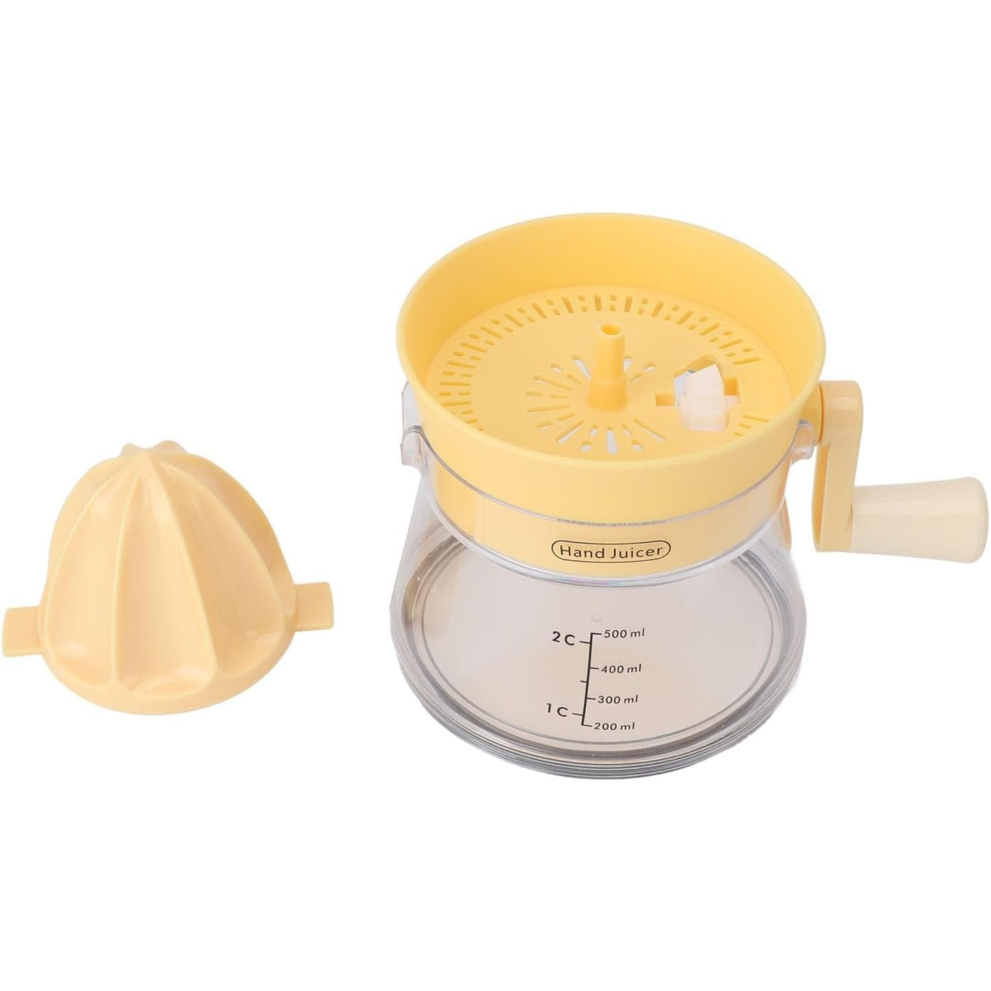 Storcator de Citrice Manual, Kadeny, Rezistente, Usor de Folosit si Depozitat, Durabil, Calitativ, 16.5x13cm, Transparent/ Galben