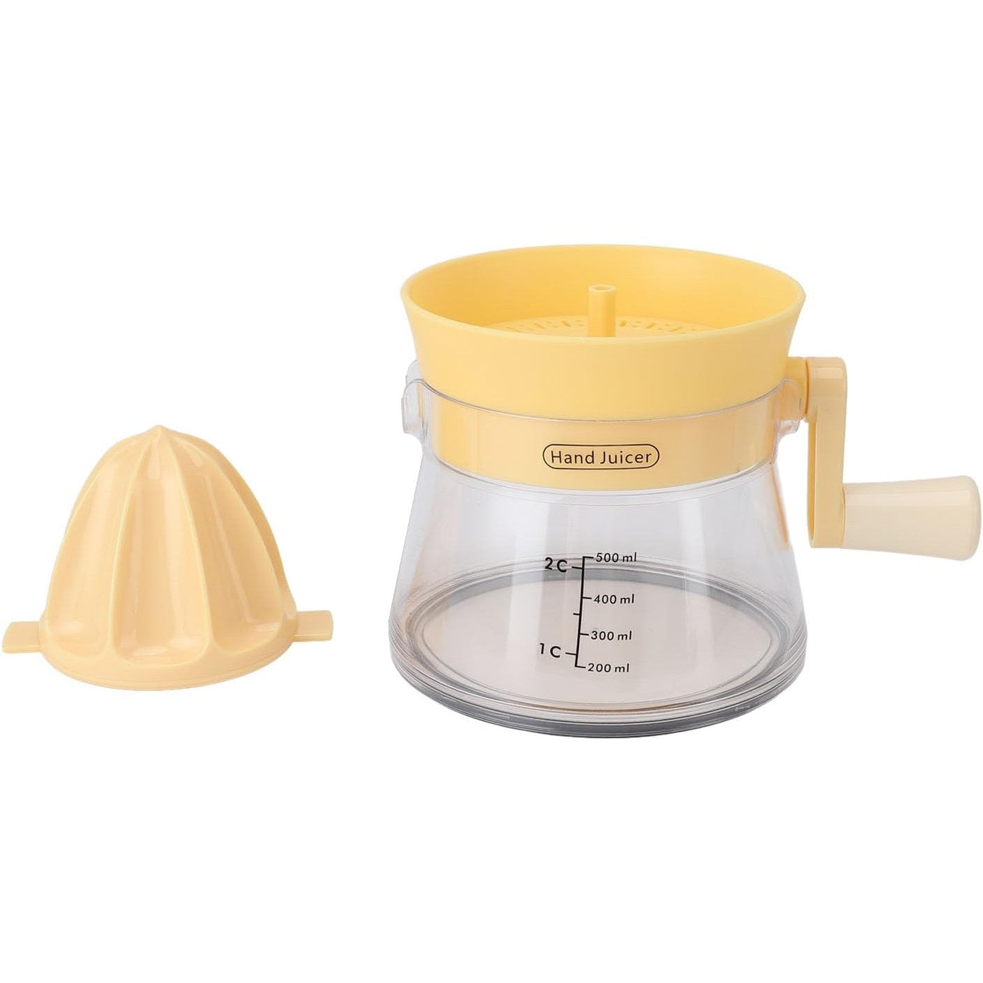 Storcator de Citrice Manual, Kadeny, Rezistente, Usor de Folosit si Depozitat, Durabil, Calitativ, 16.5x13cm, Transparent/ Galben