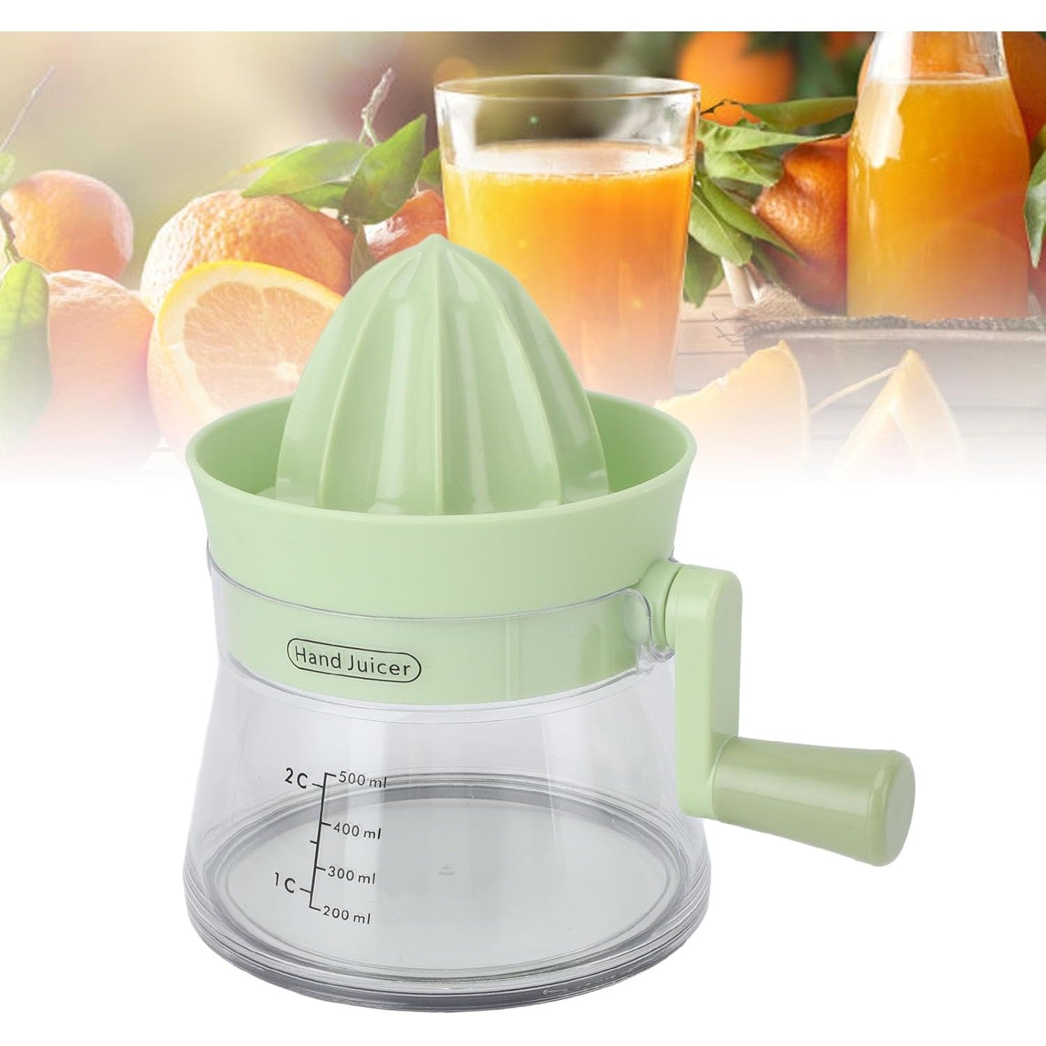 Storcator de Citrice Manual, Kadeny, Rezistente, Usor de Folosit si Depozitat, Durabil, Calitativ, 16.5x13cm, Transparent/ Verde