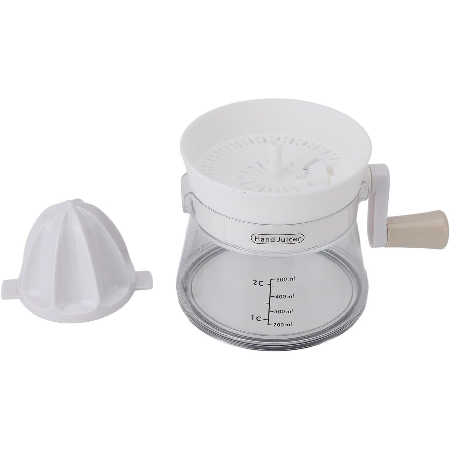 Storcator de Citrice Manual, Kadeny, Rezistente, Usor de Folosit si Depozitat, Durabil, Calitativ, 16.5x13cm, Transparent/ Alb