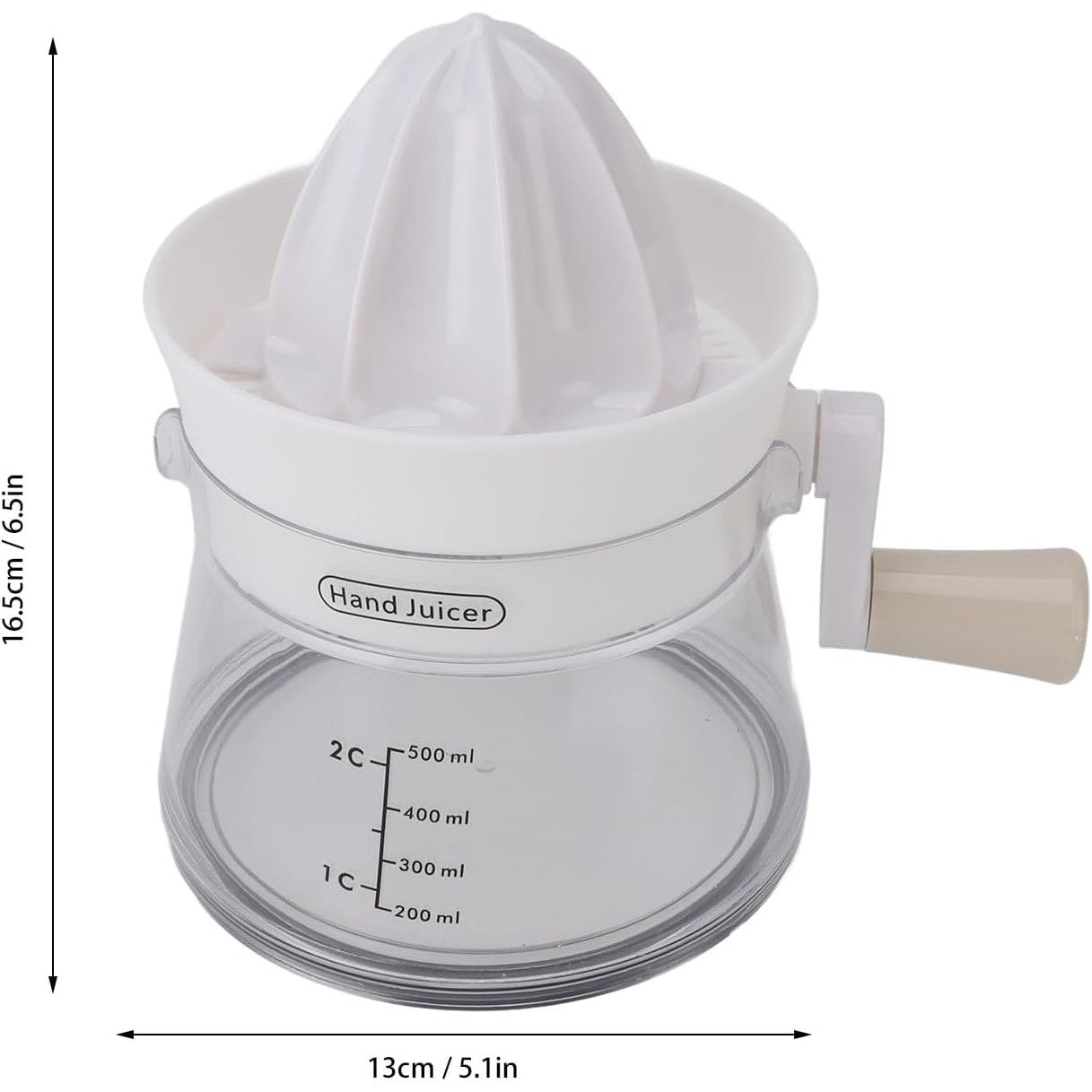 Storcator de Citrice Manual, Kadeny, Rezistente, Usor de Folosit si Depozitat, Durabil, Calitativ, 16.5x13cm, Transparent/ Alb