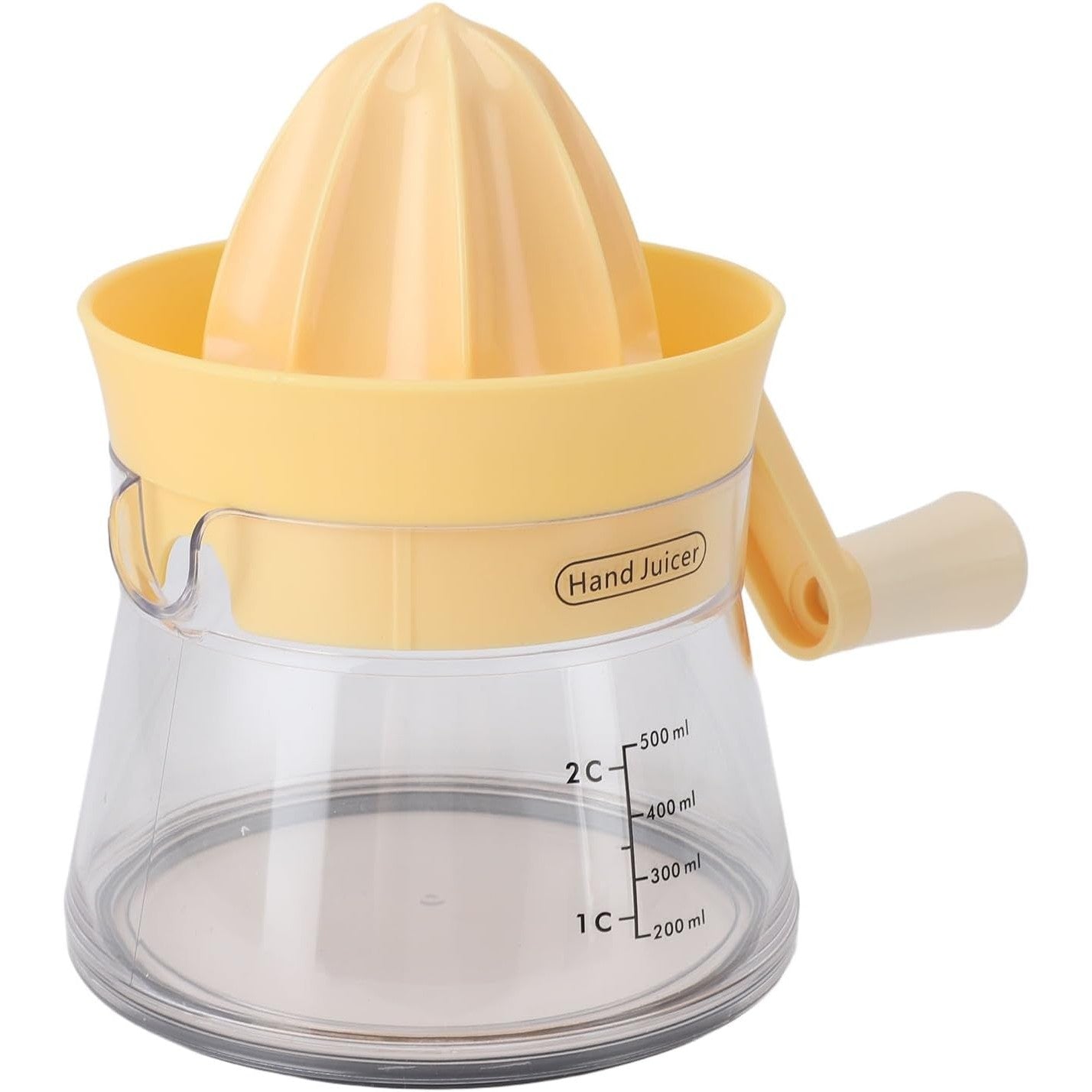 Storcator de Citrice Manual, Kadeny, Rezistente, Usor de Folosit si Depozitat, Durabil, Calitativ, 16.5x13cm, Transparent/ Galben