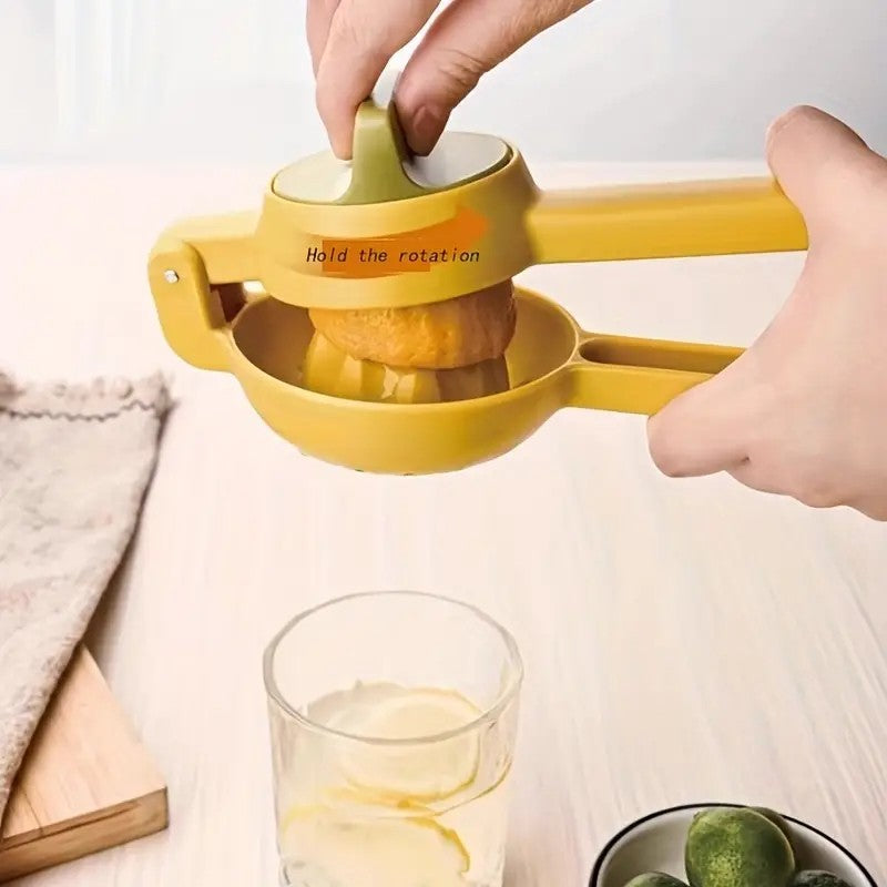 Storcator manual citrice, Kadeny, pentru lamai, portocale, cu actiune dubla, usor de utilizat, material ABS rezistent, 8x10x22 cm, Galben