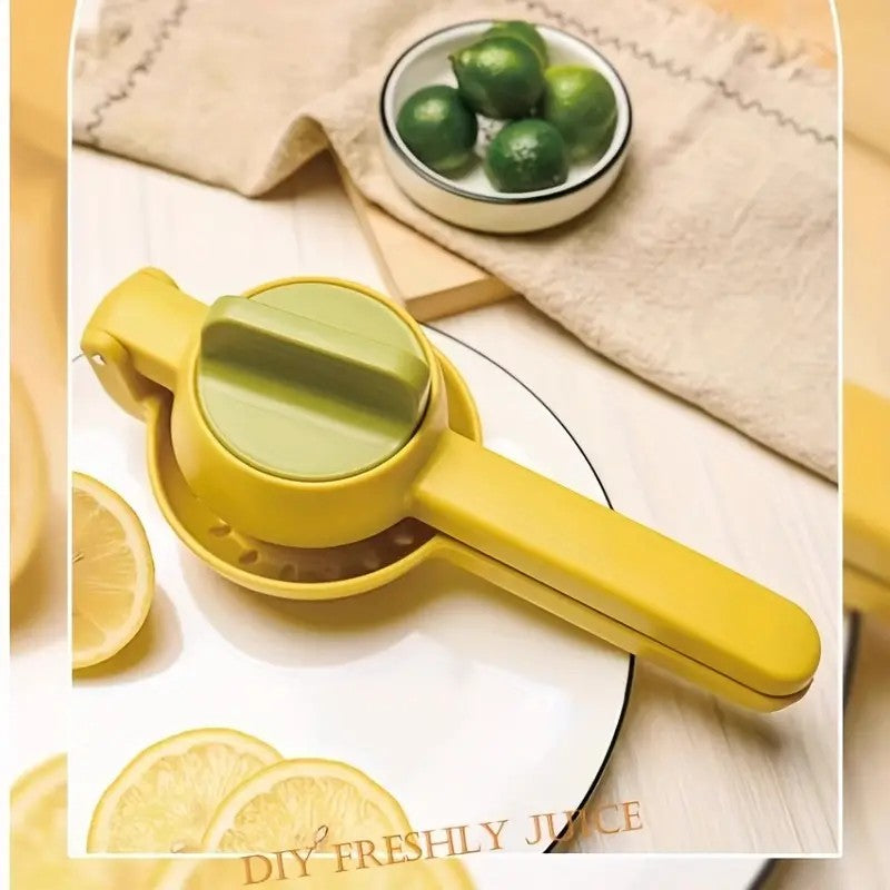 Storcator manual citrice, Kadeny, pentru lamai, portocale, cu actiune dubla, usor de utilizat, material ABS rezistent, 8x10x22 cm, Galben