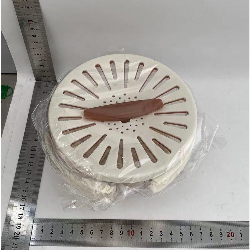 Strecuratoare 2 in 1 pentru Fructe si Legume, Kadeny, Cos de Scurgere si Cutie de Depozitare, 15.5 x 8.3 cm, din PP, cu Maner si Capac, Maro