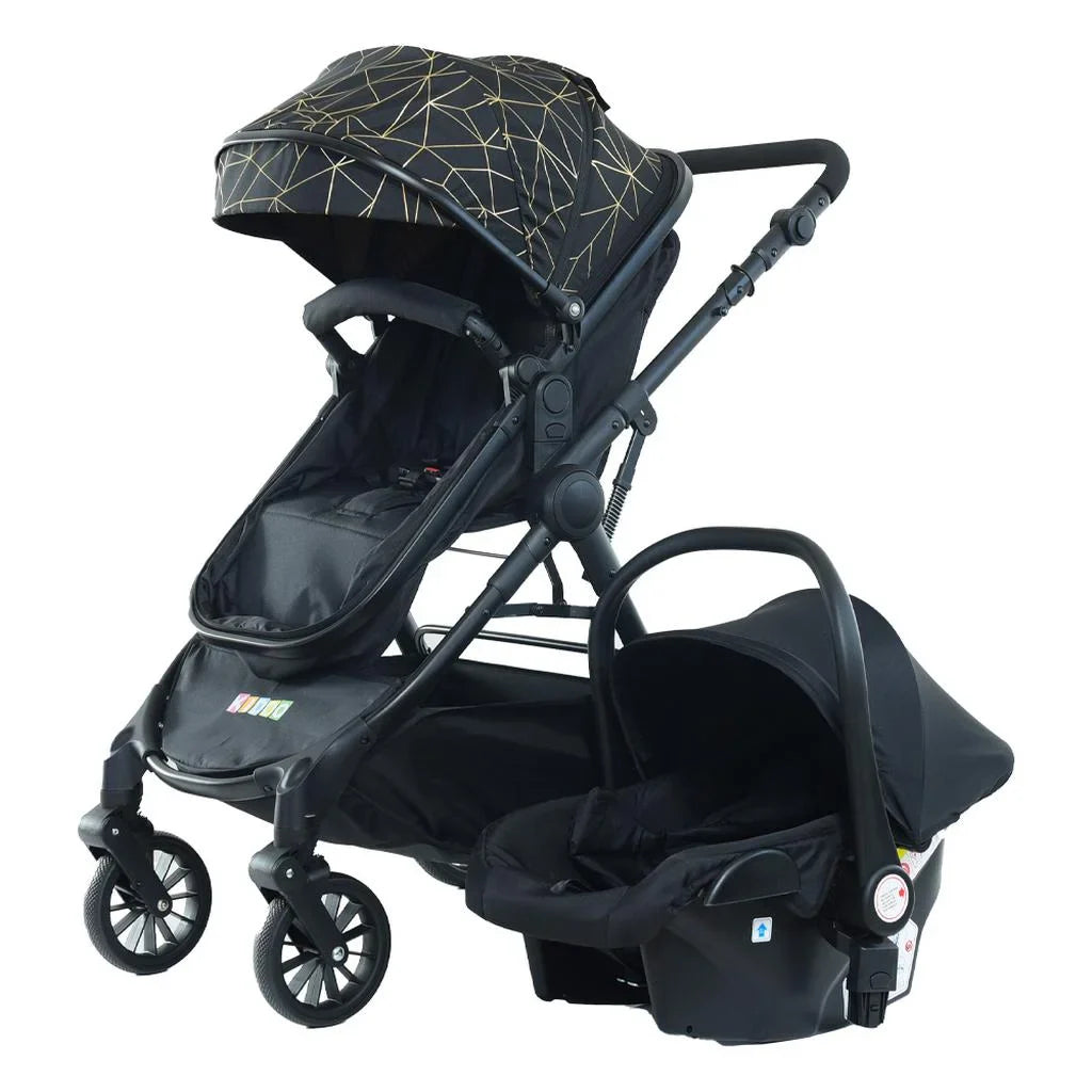 Carucior 3 in 1 KIDOO – auto i-Size, landou, scaun sport si scoica auto. Suspensii, pliere rapida, copertina extensibila, centura 5 puncte. Ideal 0–36 luni. Sistem complet pentru parinti.