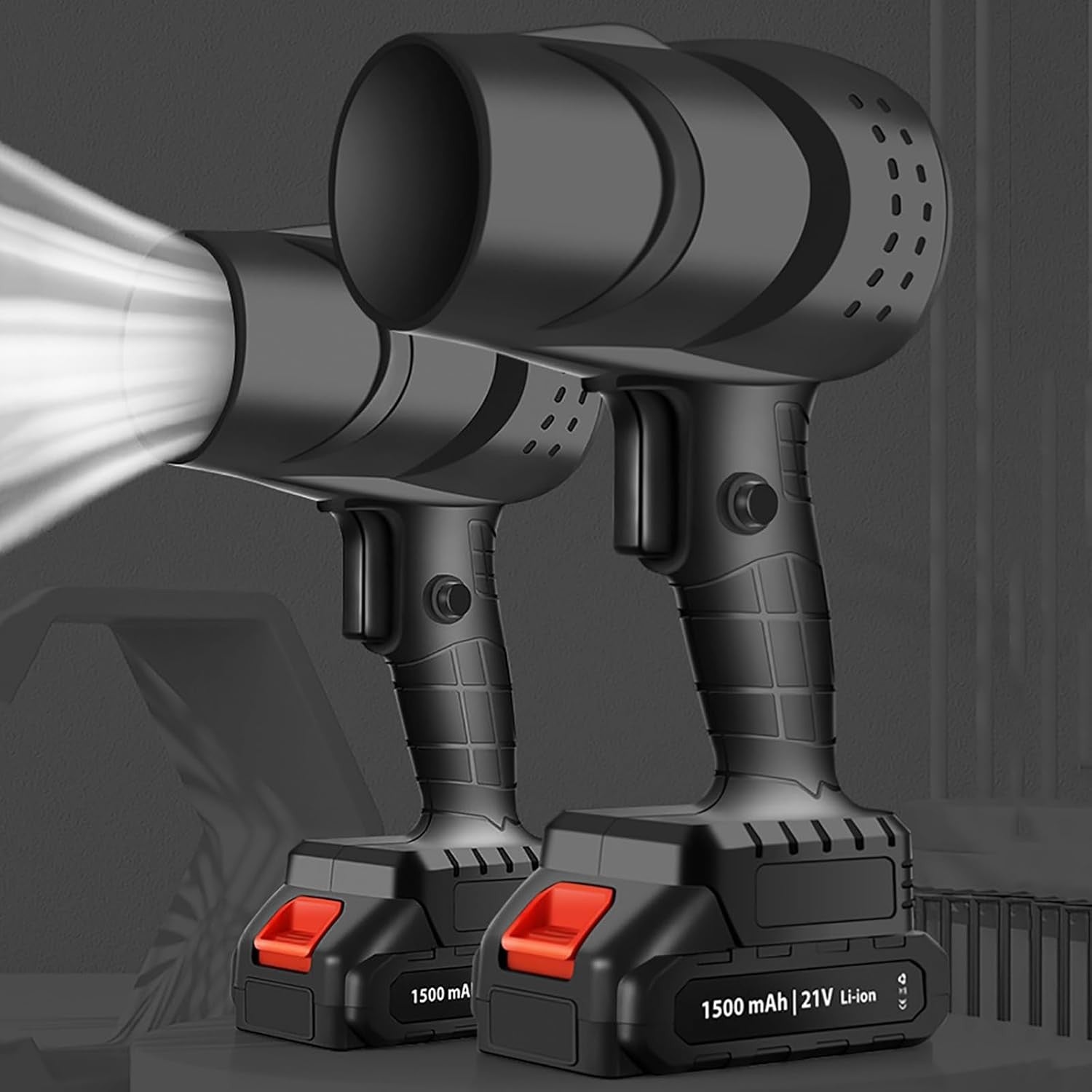 Suflanta de Aer Multifunctionala Portabila, Kadeny, Incarcare Auto, pentru Gratar, Masina, Indepartare Frunze si Praf, 1500 mAh, Viteta de Rotatie 25000 RPM, 2 Baterii de Li si Incarcator, Negru