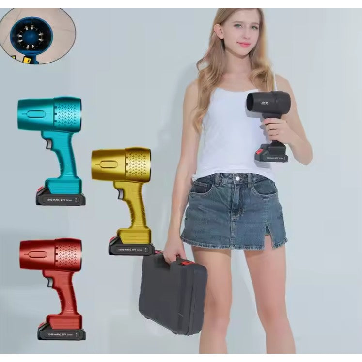 Suflanta de Aer Multifunctionala Portabila, Kadeny, Incarcare Auto, pentru Gratar, Masina, Indepartare Frunze si Praf, 1500 mAh, Viteta de Rotatie 25000 RPM, 2 Baterii de Li si Incarcator, Buton Lateral, Turcoaz