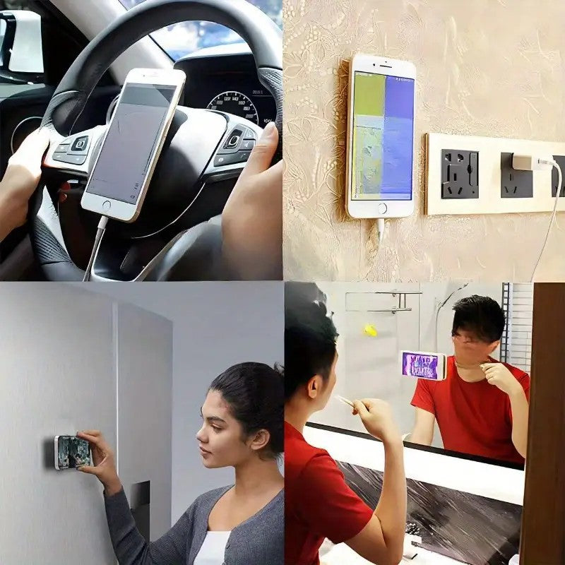 Suport Adeziv Universal, Kadeny, pentru Telefon/Tableta, cu 24 Ventuze, potrivit pentru Tik-Tok/Selfie/Vizionare Video, din Silicon, 8 x 5.5 x 1 cm, Negru