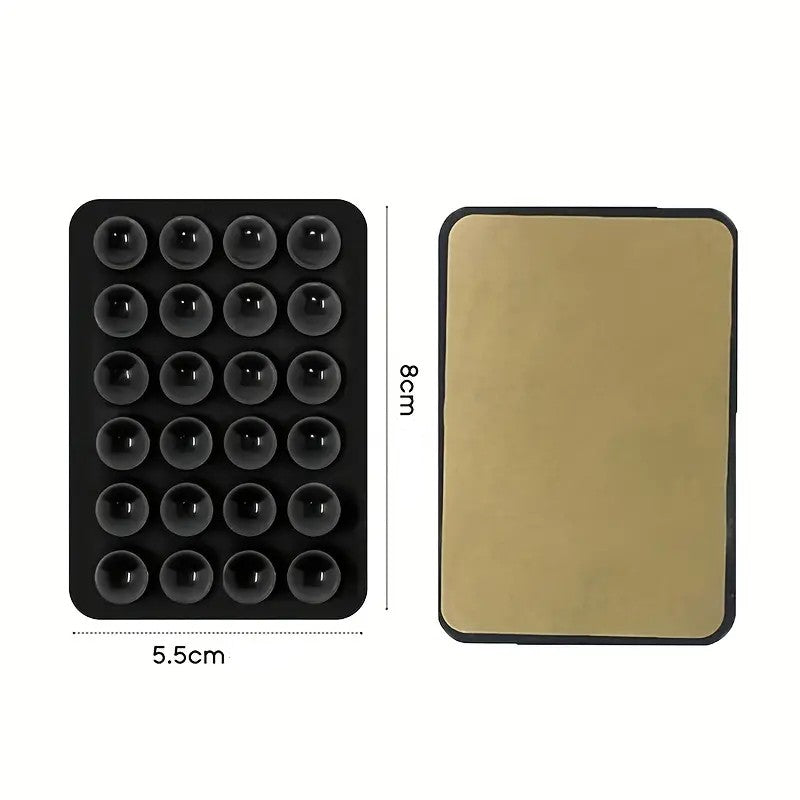 Suport Adeziv Universal, Kadeny, pentru Telefon/Tableta, cu 24 Ventuze, potrivit pentru Tik-Tok/Selfie/Vizionare Video, din Silicon, 8 x 5.5 x 1 cm, Negru