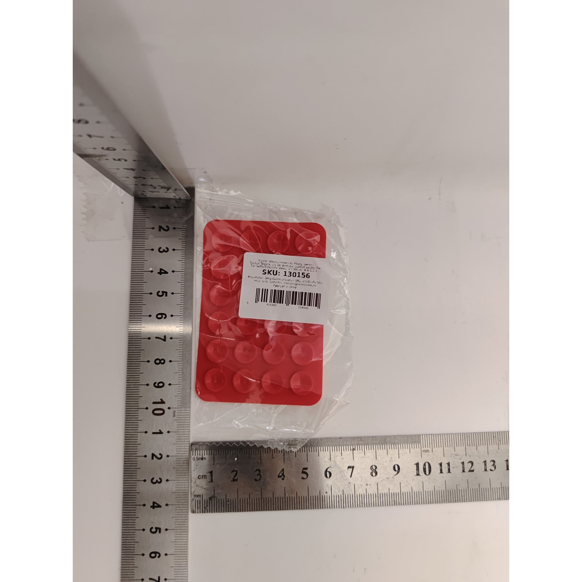 Suport Adeziv Universal, Kadeny, pentru Telefon/Tableta, cu 24 Ventuze, potrivit pentru Tik-Tok/Selfie/Vizionare Video, din Silicon, 8 x 5.5 x 1 cm, Rosu