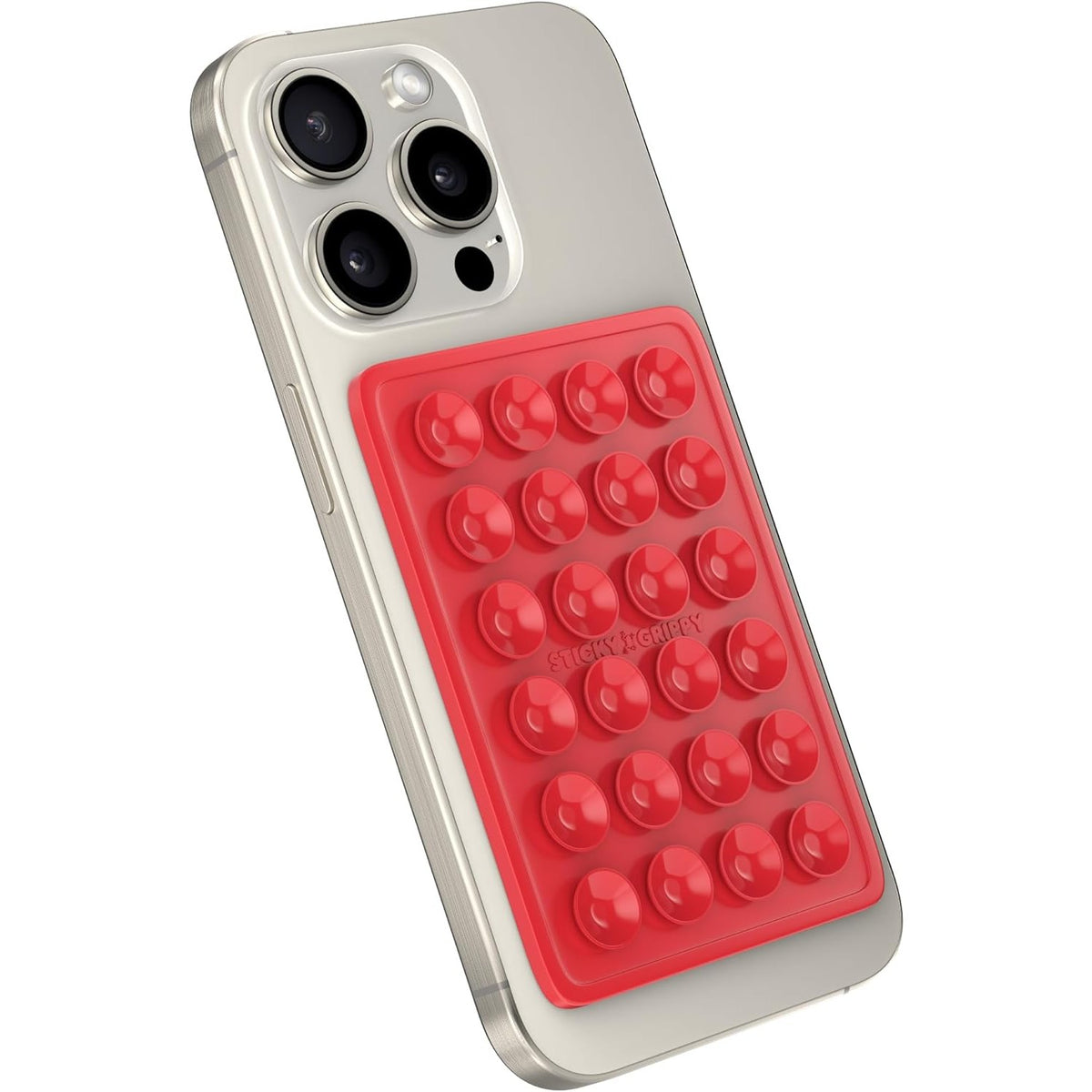 Suport Adeziv Universal, Kadeny, pentru Telefon/Tableta, cu 24 Ventuze, potrivit pentru Tik-Tok/Selfie/Vizionare Video, din Silicon, 8 x 5.5 x 1 cm, Rosu