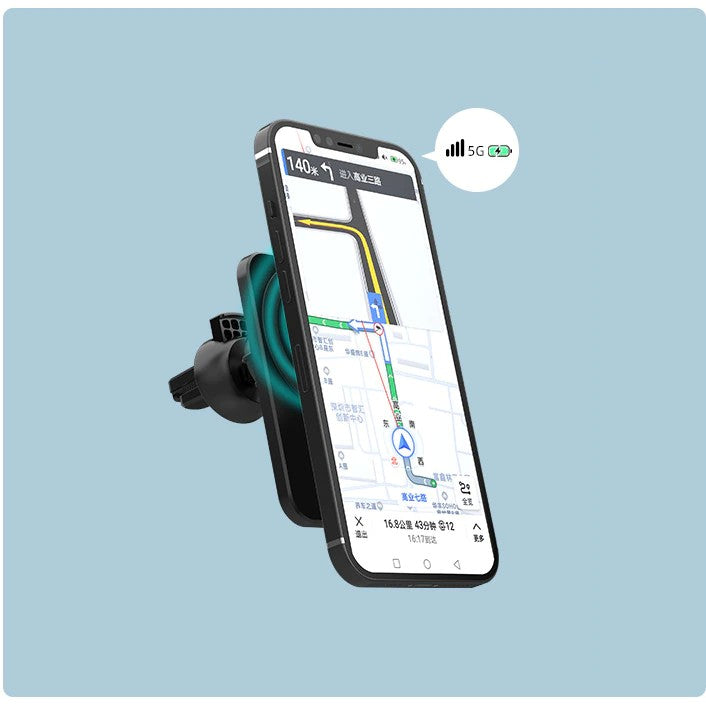 Suport auto cu incarcare wireless tip Magsafe 15W, Kadeny, compatibil iPhone, Negru