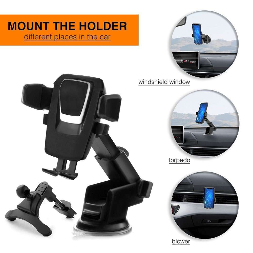 Suport auto Kadeny 3rd pentru telefon, Negru