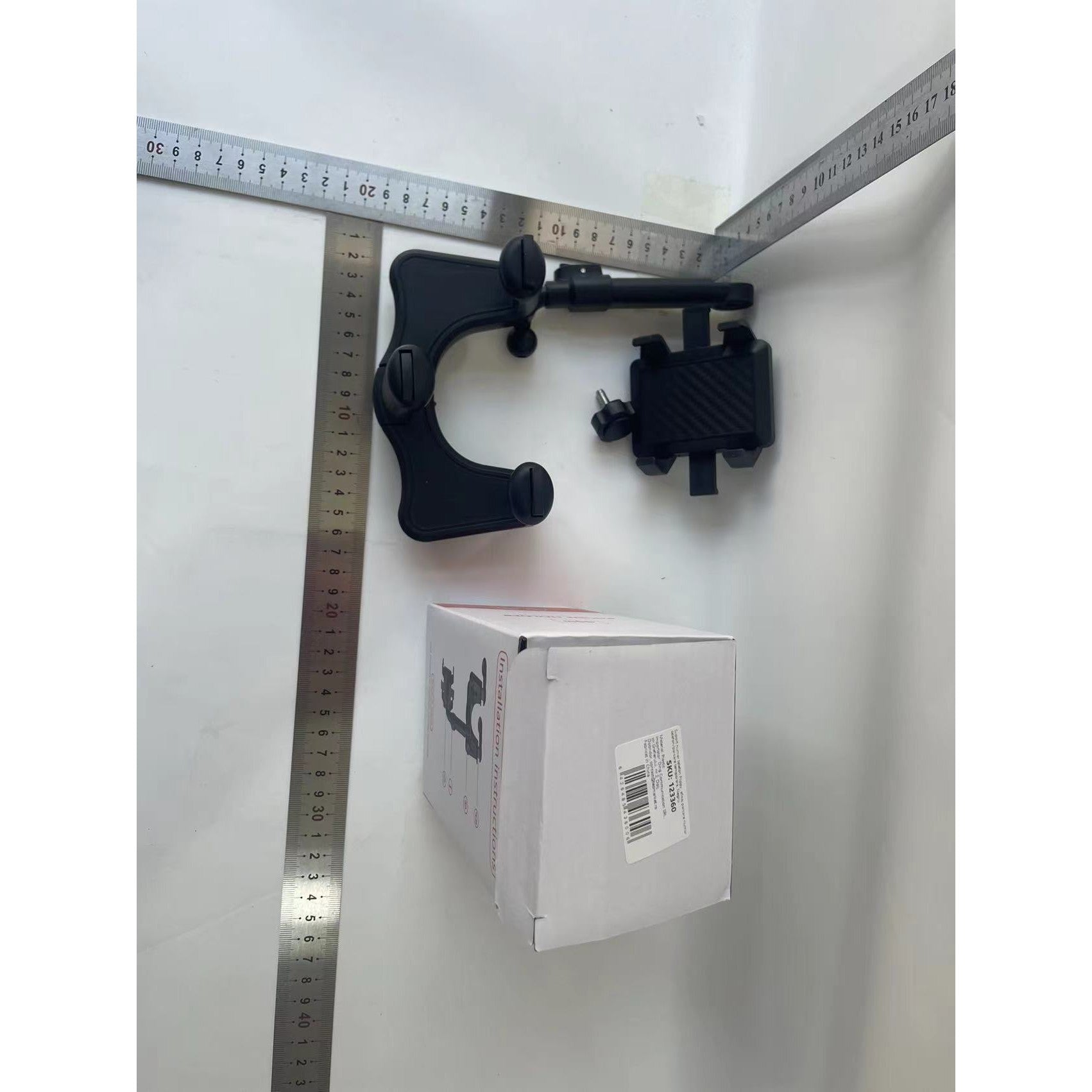 Suport auto Kadeny cu atasare la oglinda retrovizoare, model Y611, rotativ 360 de grade si retractabil, multifunctional, compatibil cu toate telefoanele mobile, Negru