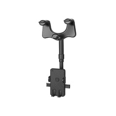 Suport auto Kadeny cu atasare la oglinda retrovizoare, rotativ 360 de grade si retractabil, multifunctional, compatibil cu toate telefoanele mobile, Finisaj Carbon, Negru