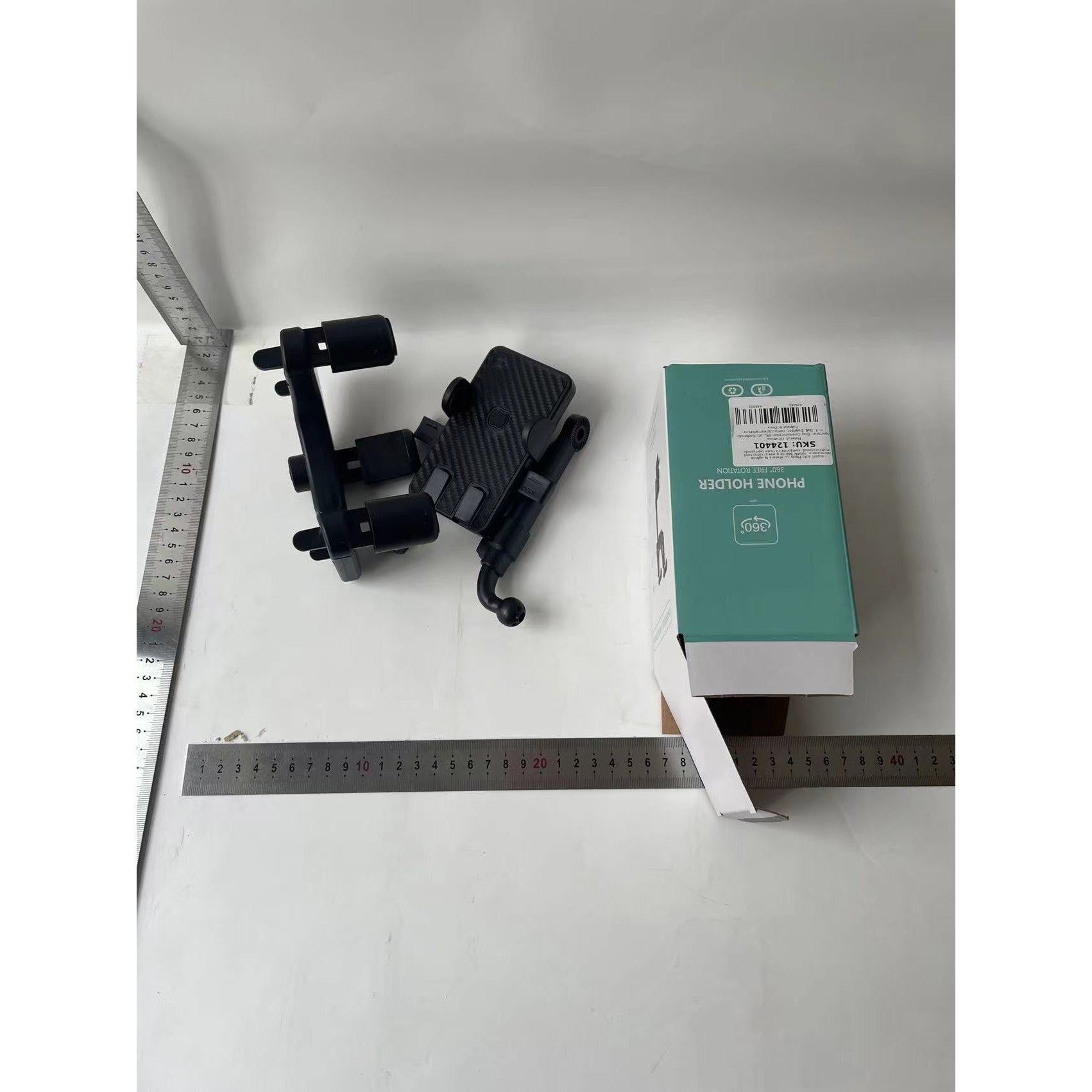 Suport auto Kadeny cu atasare la oglinda retrovizoare, rotativ 360 de grade si retractabil, multifunctional, compatibil cu toate telefoanele mobile, Finisaj Carbon, Negru