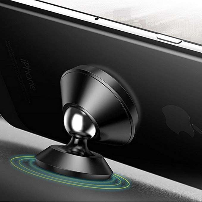 Suport auto Kadeny magnetic rotire 360 grade V2 pentru telefon, Negru