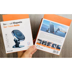 Suport Auto Magnetic Kadeny 360 grade cu adeziv, 53 mm, Holder JS - 668, compatibil cu dispozitive intre 4" - 7", Ajustabil, 6 Magneti Neodymium  incorporati, Negru