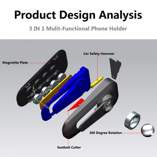 Suport auto magnetic pentru telefon , Negru