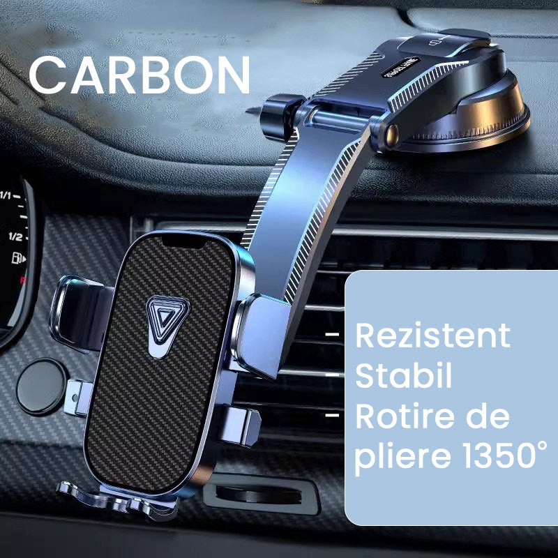 Suport Auto Multifunctional pentru Telefon, Kadeny, Suport pentru Navigatie, Rotativ cu Ventuza, cu fixare Geam si Parbriz, 20 x 14 x 11 cm, Albastru Carbon