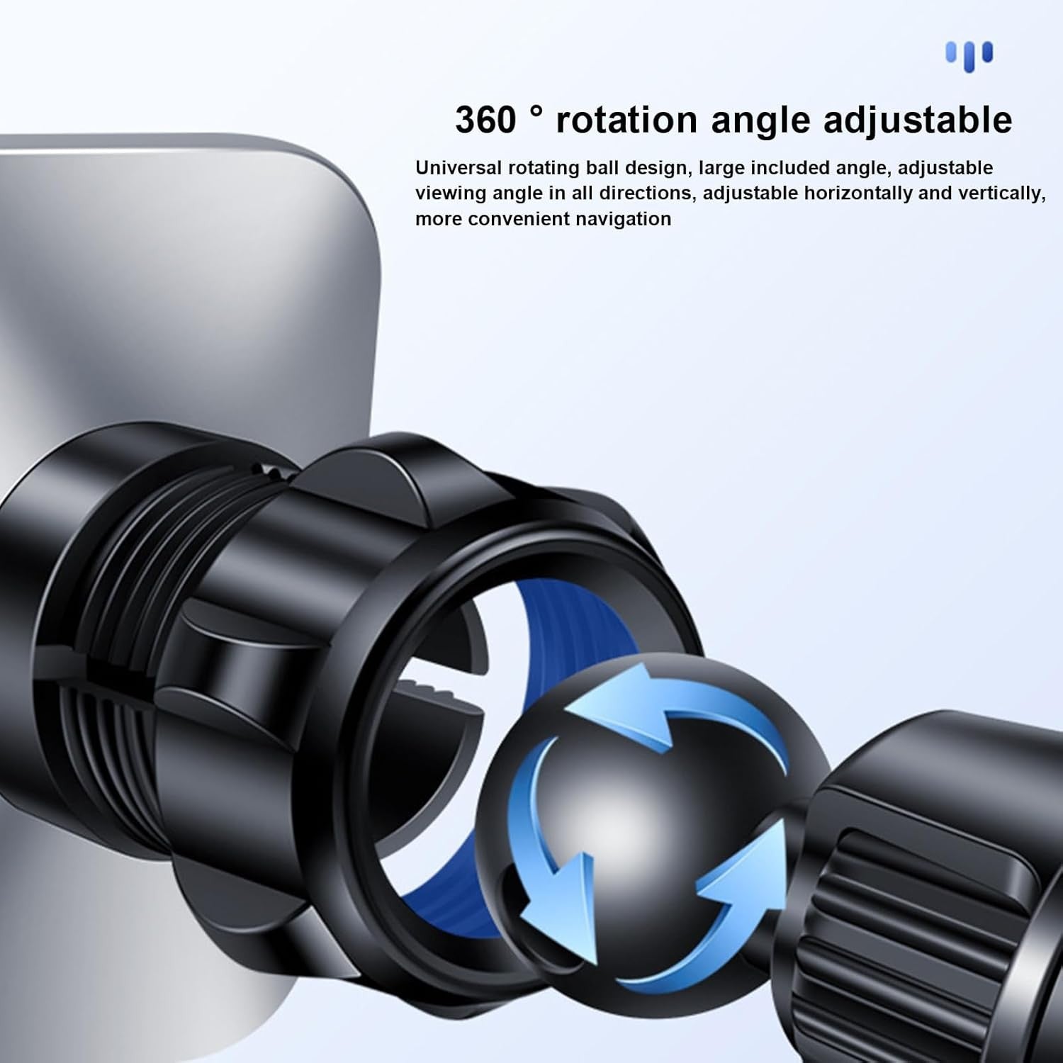 Suport Auto pentru Telefon, Kadeny, MagSafe, cu Magnet, Prindere Grila de Ventilatie, Detalii Fine, Rotativ 360 de Grade, Plastic Magnet Silicon, 5.1x3.9 cm, Negru