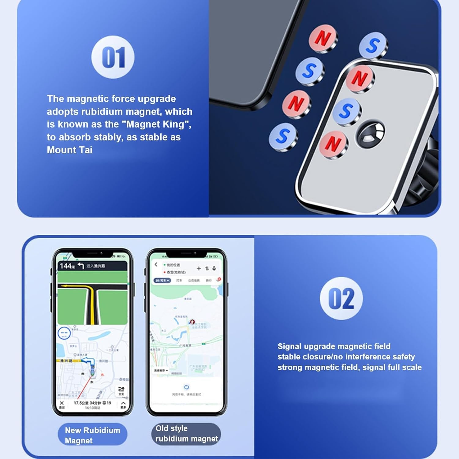 Suport Auto pentru Telefon, Kadeny, MagSafe, cu Magnet, Prindere Grila de Ventilatie, Detalii Fine, Rotativ 360 de Grade, Plastic Magnet Silicon, 5.1x3.9 cm, Negru Argintiu