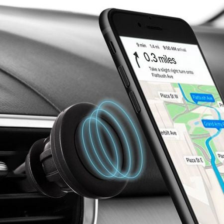 Suport auto pentru telefon Setty magnetic rotire 360 grade Negru