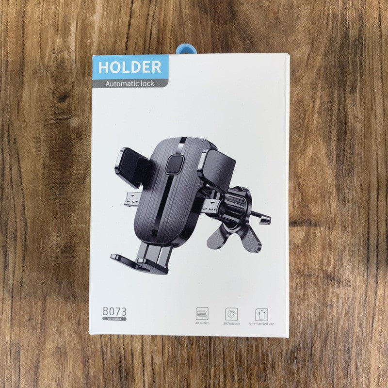 Suport Auto Telefon Kadeny, Prindere Grila Ventilatie, Tija Fixare Reglabila, Rotativ 90 grade, Design Modern, Detalii Fine, Material Plastic si Silicon, 11 x  8.5 cm, Model 2, Negru