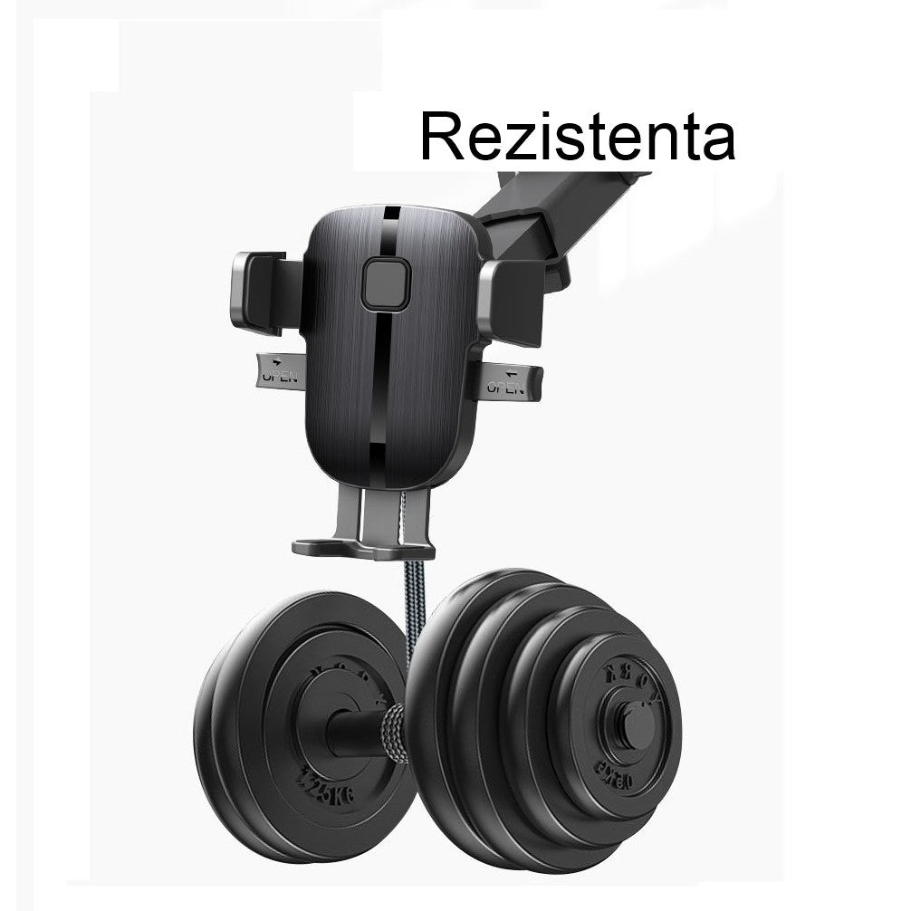 Suport Auto Telefon Kadeny, Prindere Grila Ventilatie, Tija Fixare Reglabila, Rotativ 90 grade, Design Modern, Detalii Fine, Material Plastic si Silicon, 11 x  8.5 cm, Model 2, Negru