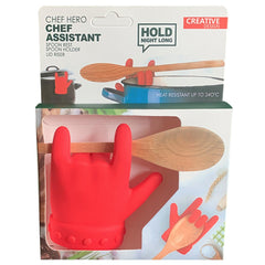 Suport Capac Anti- Varsare, Suport Lingura pentru Oala, Kadeny, Model in Forma de Deget, din Silicon, Rosu