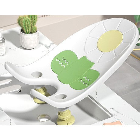 Suport de Baie Bebelusi, Kadeny, 0-12 luni, Montare pe Chiuveta/Lavoar/Cada, Ventuze Antiderapante cu Intaltime Reglabila, 50 x 24 x 12.5 cm, Alb