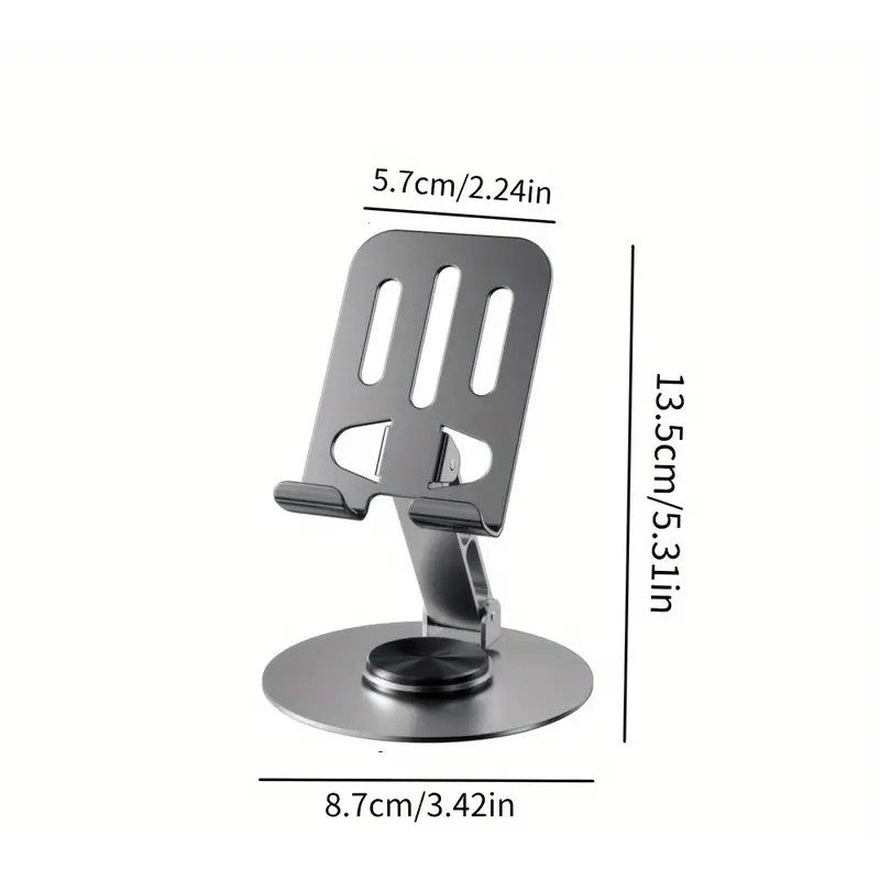 Suport de Birou pentru Telefon sau Tableta, Kadeny, din Metal, Pliabil, 5.7 x 13.5 x 8.7 cm, Universal, Gri Metalic